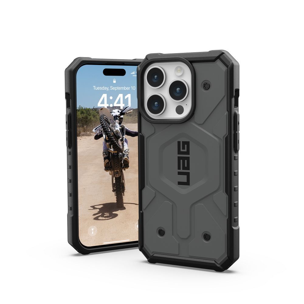 UAG Urban Armor Gear case PATHFINDER compatible with Magsafe for IPHONE 15 Pro silver