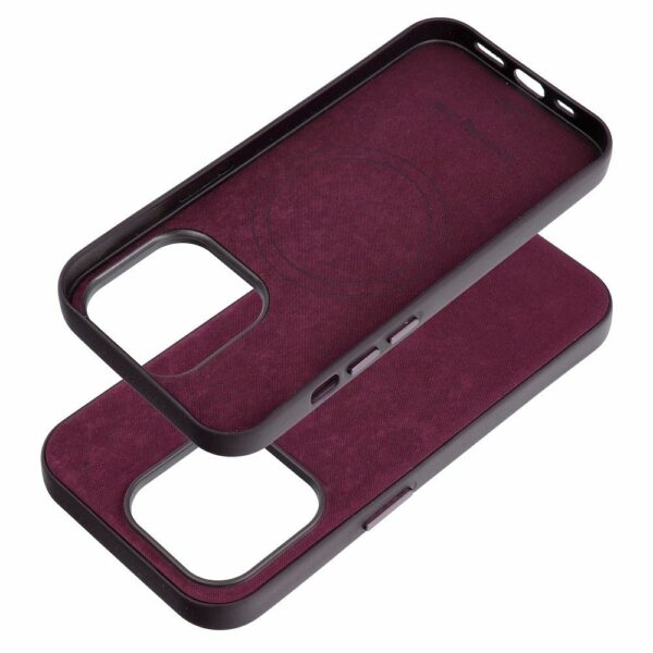 WOVEN MAG COVER case compatible with MagSafe for IPHONE 14 Pro burgundy