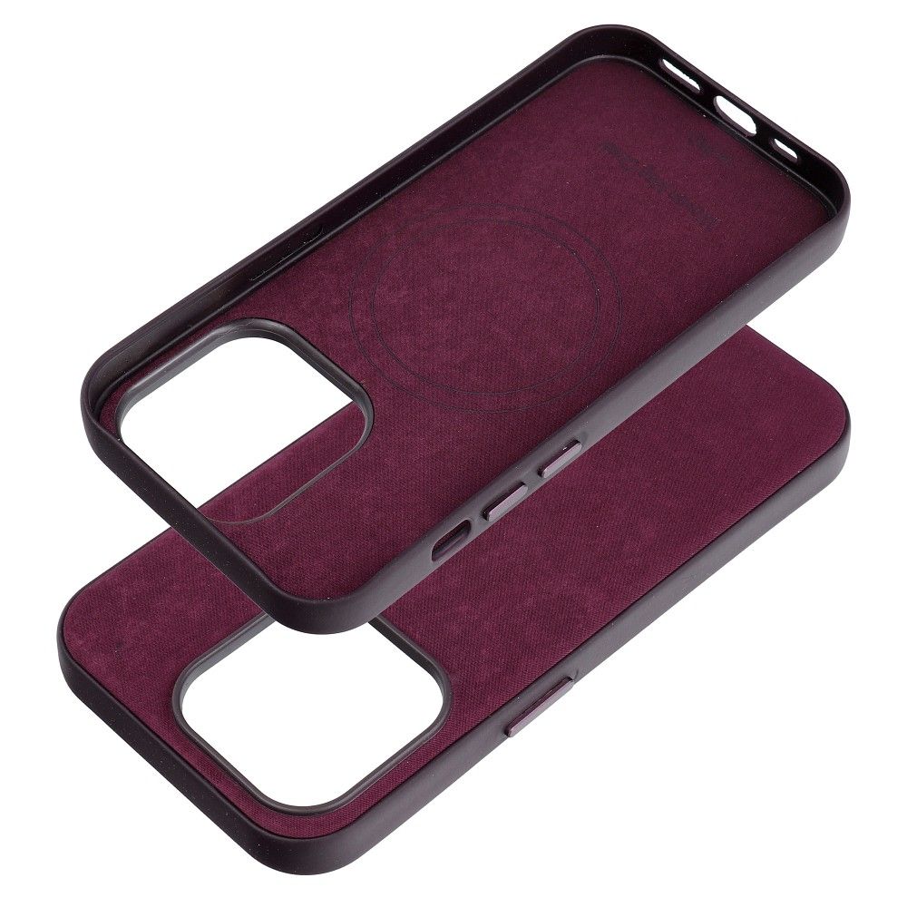 WOVEN MAG COVER case compatible with MagSafe for IPHONE 14 Pro burgundy