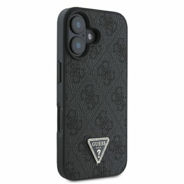 GUESS case for IPHONE 16 GUHCP16SP4TDPK (PU Leather 4G Triangle Strass) black