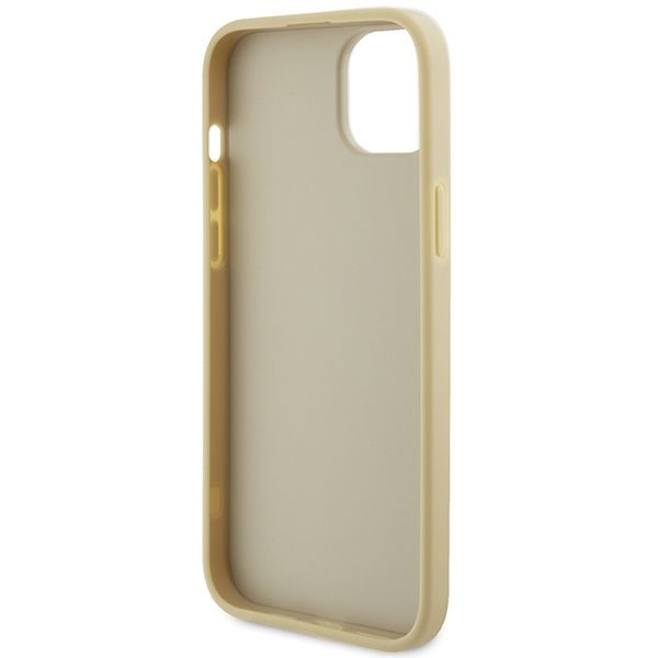 GUESS case for IPHONE 13 / 14 / 15 GUHCP15SPS4DGPD (Leather 4G Metal Logo Strass) gold