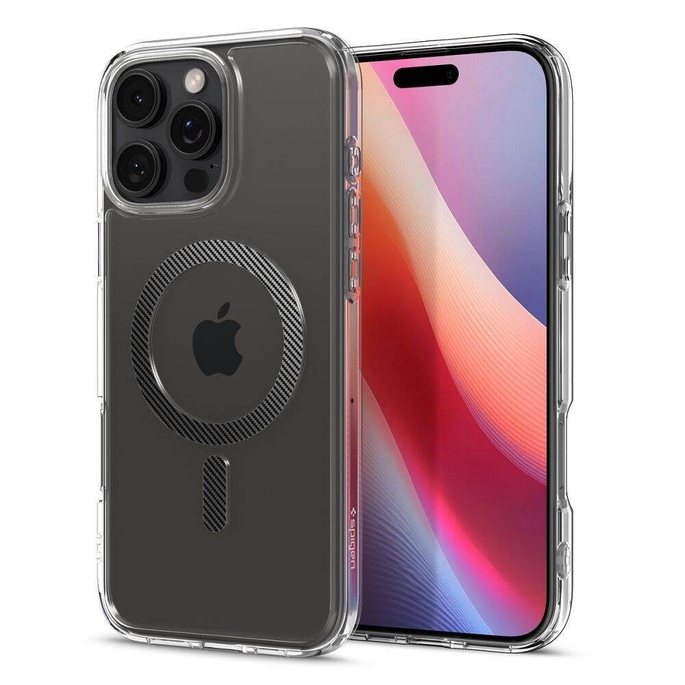 SPIGEN case ULTRA HYBRID MAG compatible with MagSafe for IPHONE 16 Pro carbon fiber