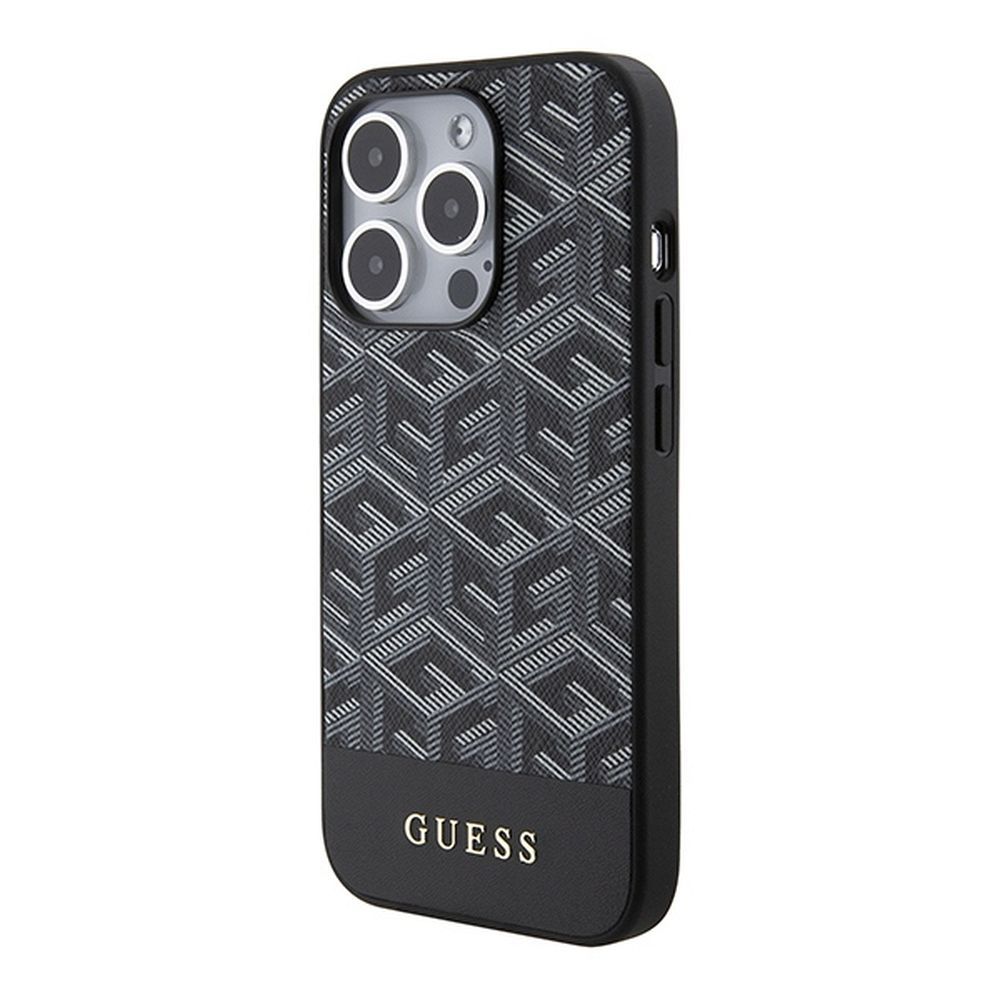 GUESS case for IPHONE 15 Pro compatible with MagSafe GUHMP15LHGCFSEK (GCUBE Stripes) black