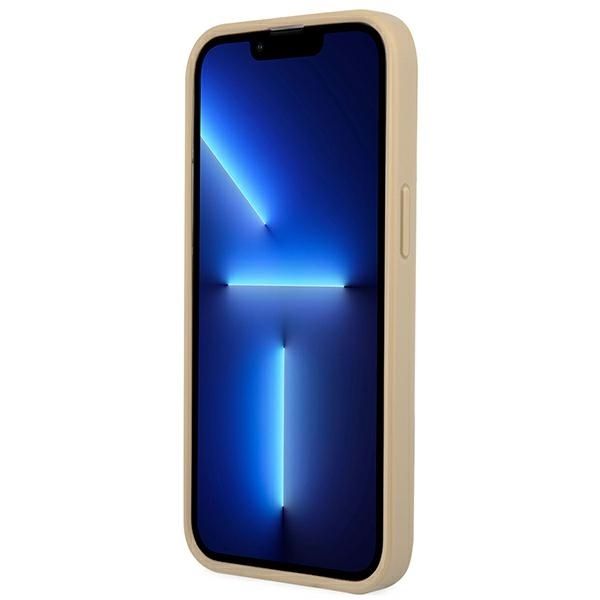 GUESS case for IPHONE 13 / 14 / 15 GUHCP14SPSATLE (SaffianoTriangle Logo) beige