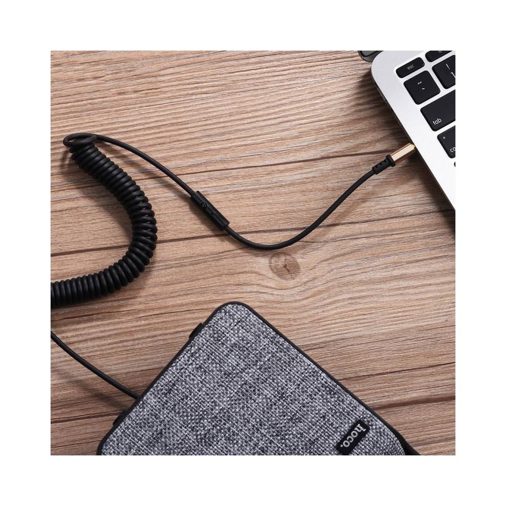 HOCO cable AUX Audio Jack 3,5mm Spring (with Mic) UPA02 black