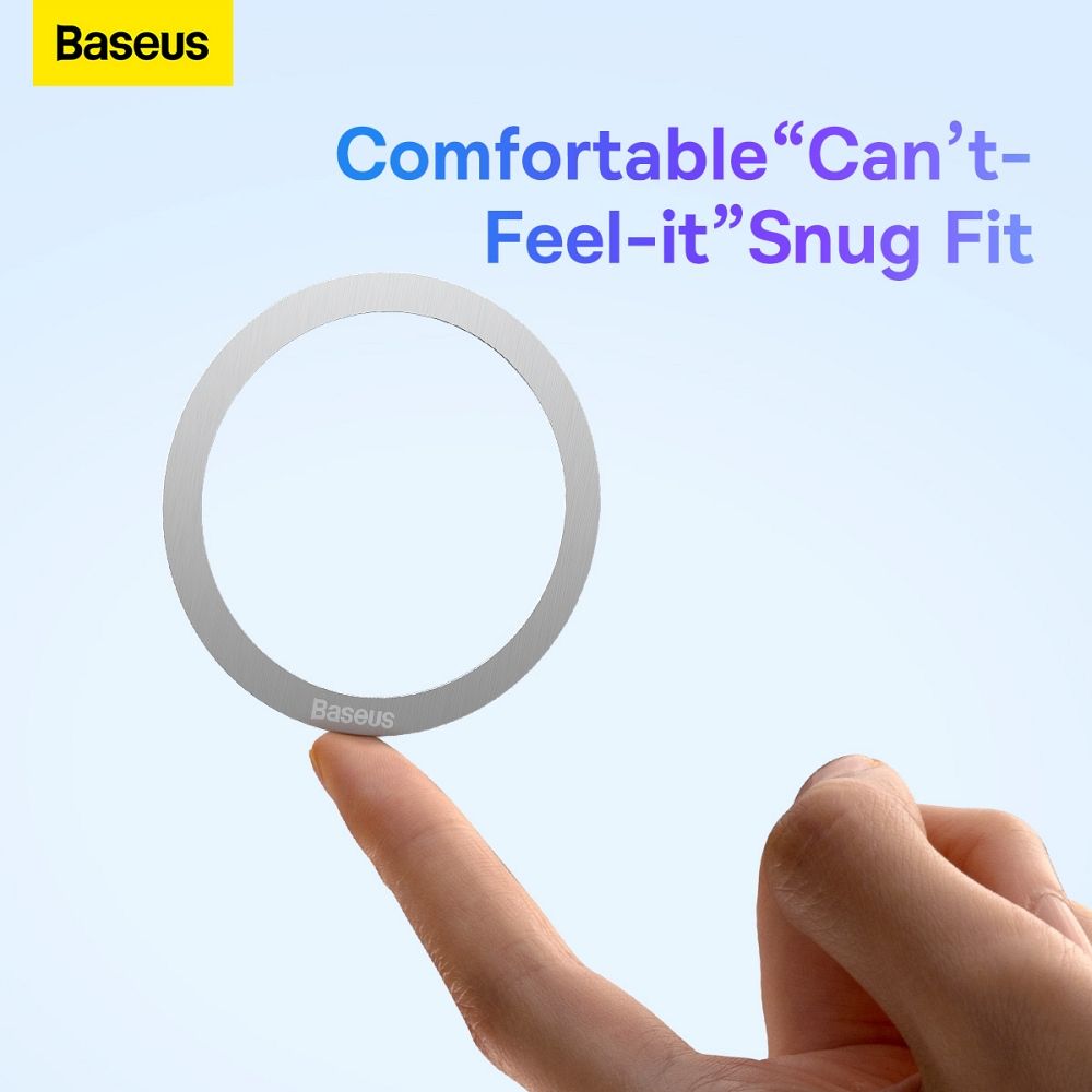 BASEUS universal round plate compatible with MagSafe PCCH000012 2 pcs silver