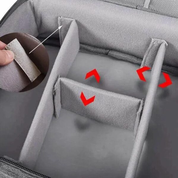 Travel organizer with compartments and handle R-K-1080 gray