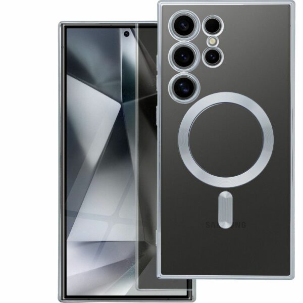 ELECTRO MAG COVER case compatible with MagSafe for SAMSUNG S24 Ultra silver