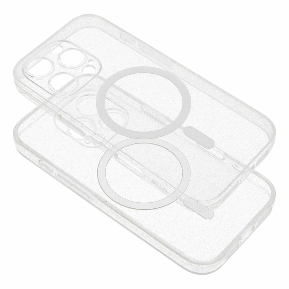 CLEAR MAG COVER case compatible with MagSafe for SAMSUNG S25 Plus transparent glitter