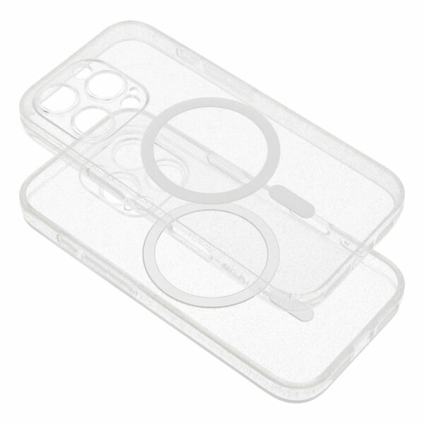 CLEAR MAG COVER case compatible with MagSafe for SAMSUNG S25 Plus transparent glitter