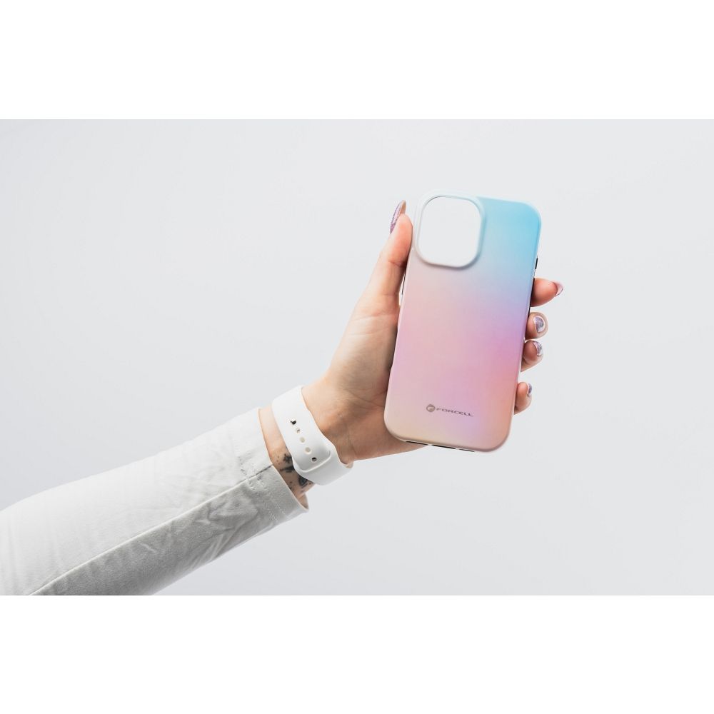 FORCELL F-PROTECT Mirage, Military Drop-Tested case compatible with MagSafe for IPHONE 15 PRO MAX pinky blue