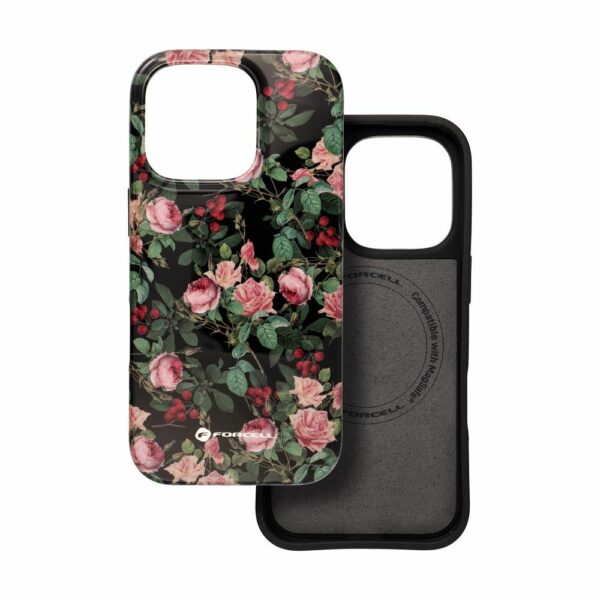 FORCELL F-PROTECT Mirage, Military Drop-Tested case compatible with MagSafe for IPHONE 15 PRO MAX rose drama