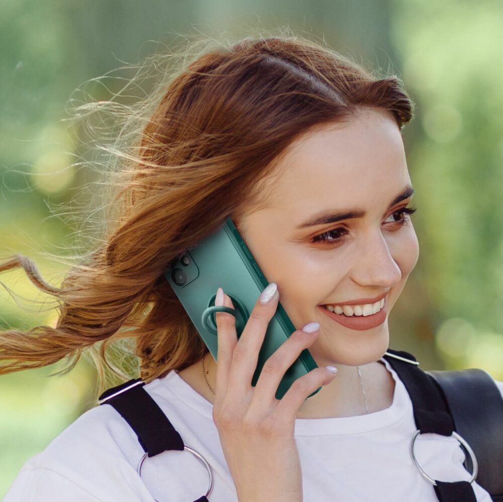 SILICONE RING case for SAMSUNG A54 5G green