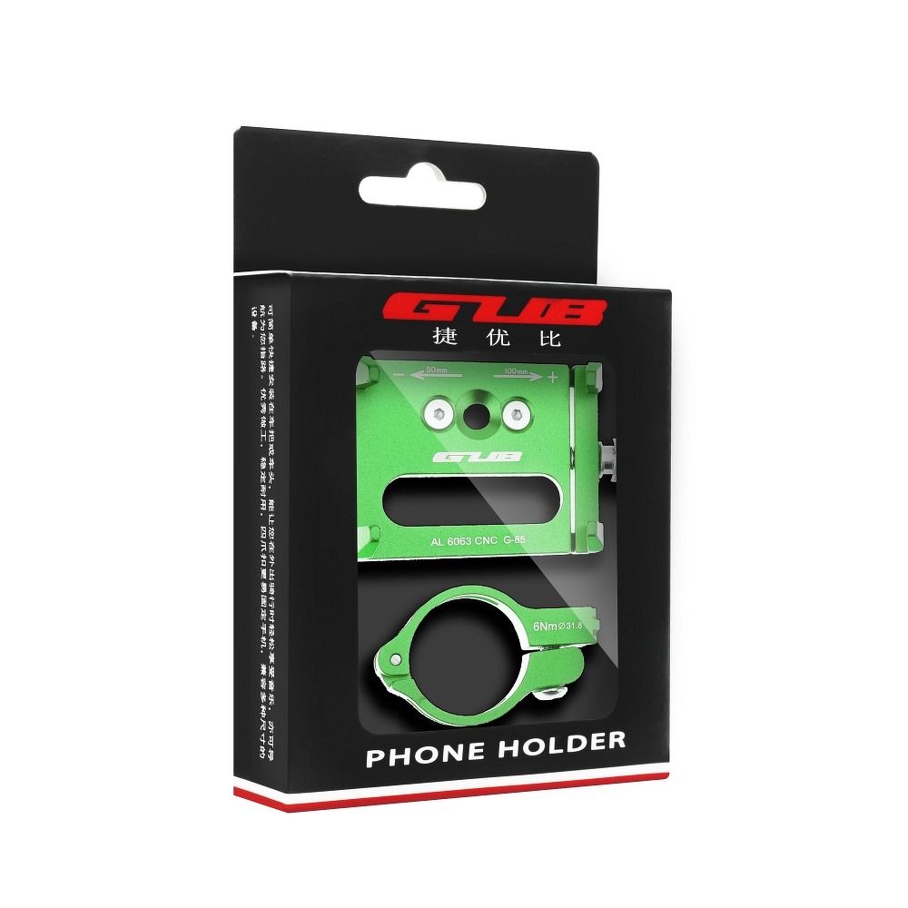 GUB bike holder for mobile phone G85 Aluminium green