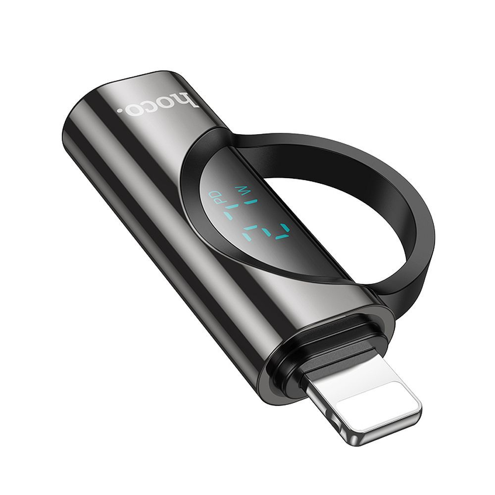 HOCO adapter Lightning (male) to Type C (female) with digital display 2,4A 27W UA32B black