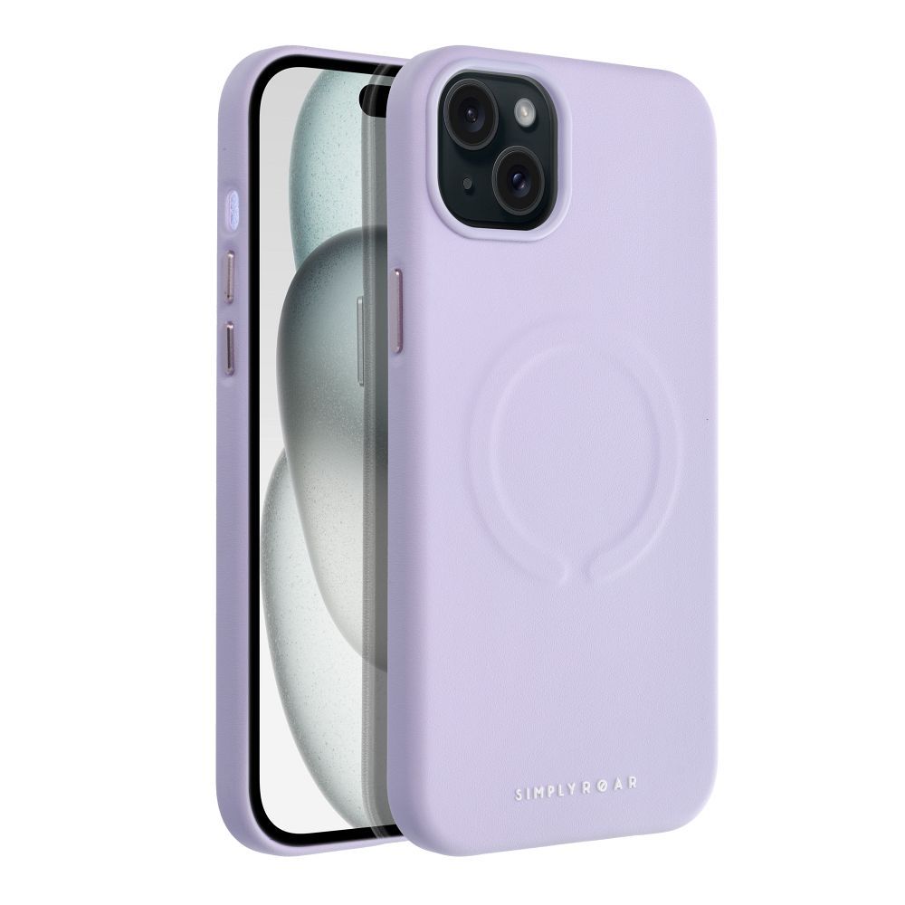 ROAR case LEATHER MAG compatible with MagSafe for IPHONE 15 Plus purple