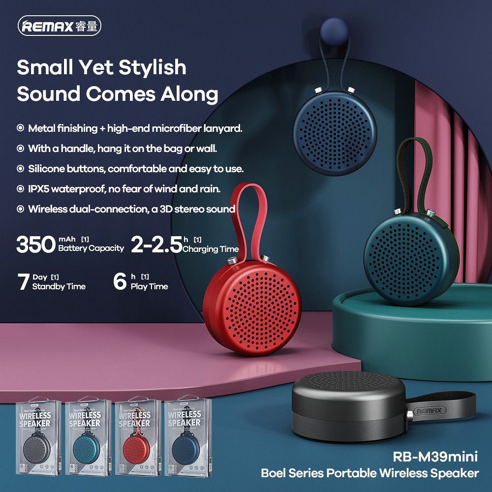 REMAX wireless speaker RB-M39 mini red