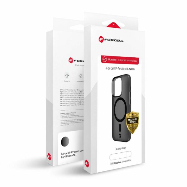 FORCELL F-PROTECT Levels with Dual Layer 4D technology, Military Drop-Test compatible for SAMSUNG S25 PLUS smoky black
