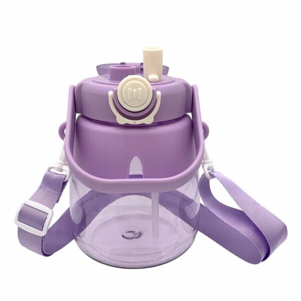 Water bottle / bottle with straw and leash for children 1L RC-K-189 Purple