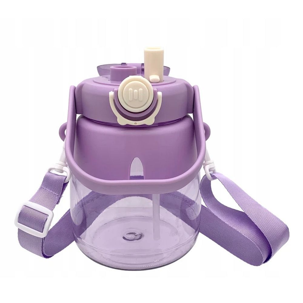 Water bottle / bottle with straw and leash for children 1L RC-K-189 Purple