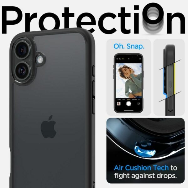 SPIGEN case ULTRA HYBRID for IPHONE 16 matte black