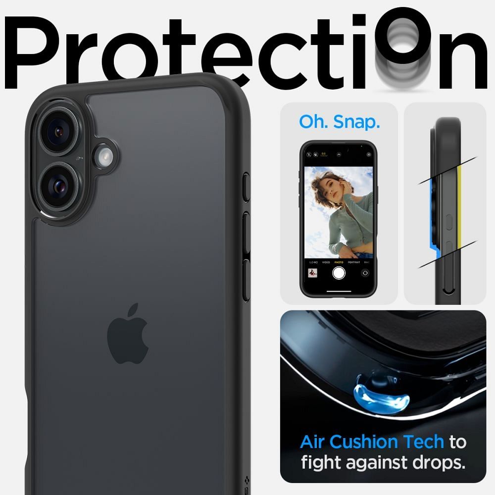 SPIGEN case ULTRA HYBRID for IPHONE 16 matte black