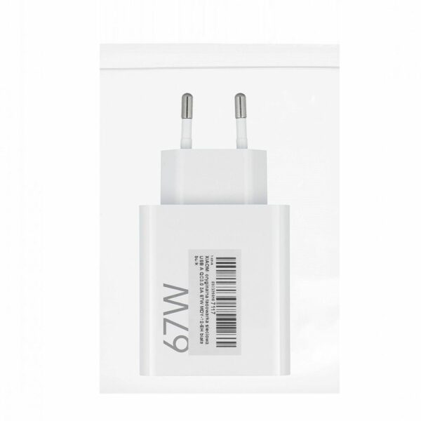 XIAOMI original charger USB A QC3.0 3A 67W MDY-12-EH white bulk