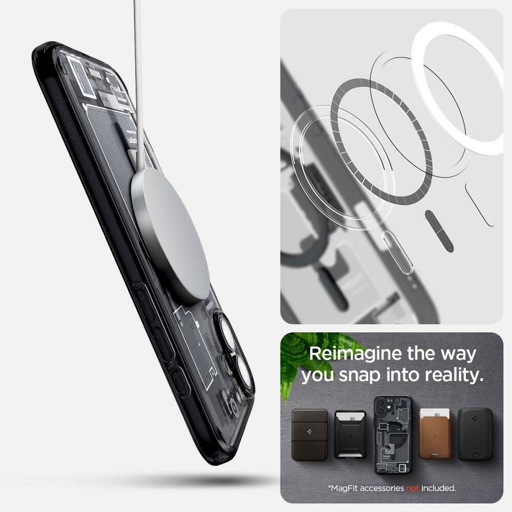 SPIGEN case ULTRA HYBRID MAG compatible with MagSafe for IPHONE 16 zero one