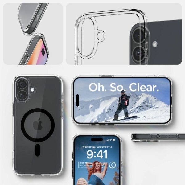 SPIGEN case ULTRA HYBRID MAG compatible with MagSafe for IPHONE 16 Plus black