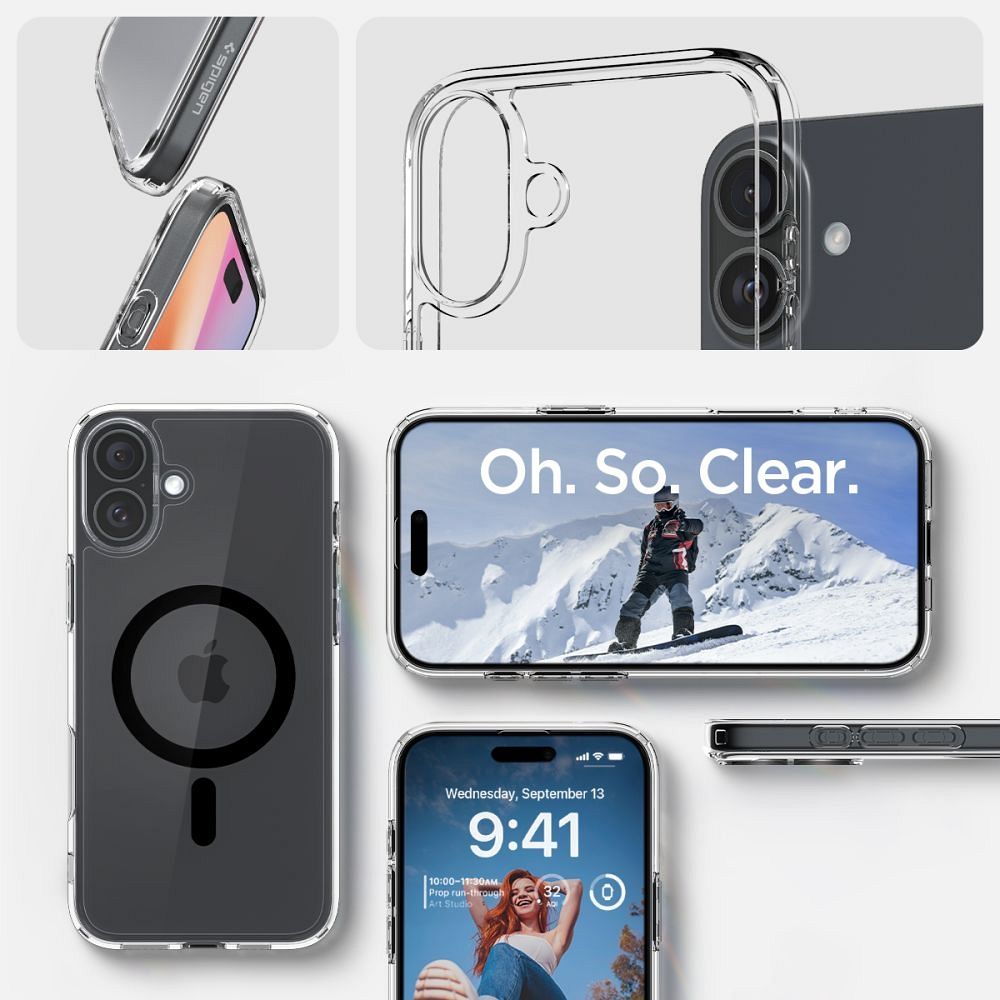 SPIGEN case ULTRA HYBRID MAG compatible with MagSafe for IPHONE 16 Plus black