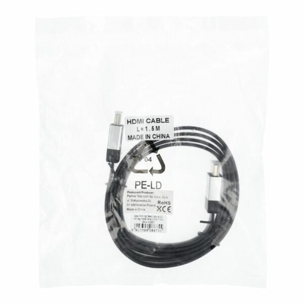 Cable HDMI to HDMI 4K 60Hz High Speed with Ethernet ver. 2.0 1,5 m black