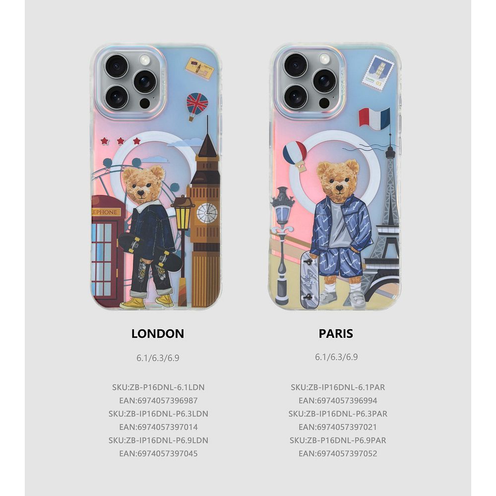 ZUCK BEAR case DARNELL FROSTED LASER compatible with MagSafe for IPHONE 16 Pro paris