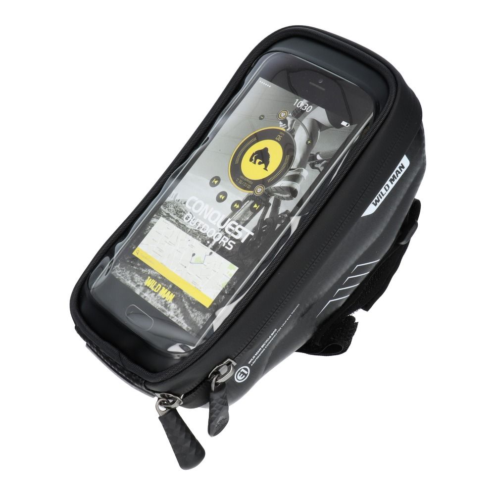 WILDMAN traveling bag for bike handlebars with zipper E1 1L ( 4 "- 7" ) black