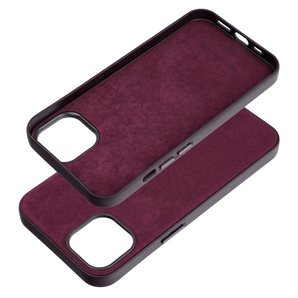 WOVEN MAG COVER case compatible with MagSafe for IPHONE 13 burgundy