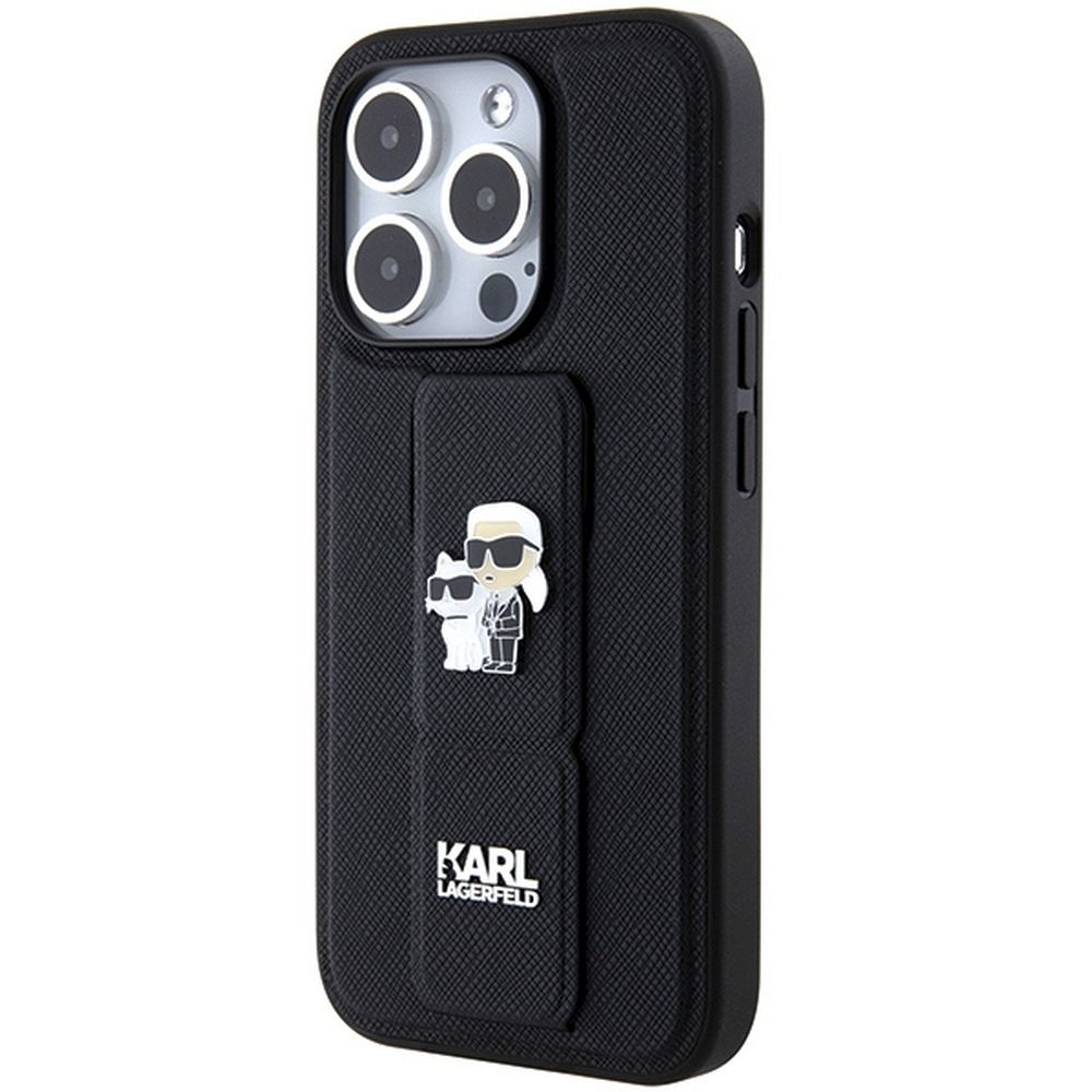 KARL LAGERFELD case for IPHONE 14 Pro Max KLHCP14XGSAKCPK (Gripstand Saffiano KC PIN) black