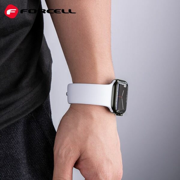 FORCELL F-DESIGN FA01 silicone strap for APPLE Watch 42 / 44 / 45 / 49 mm white