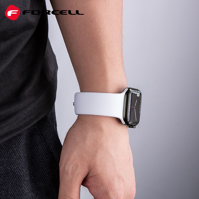 FORCELL F-DESIGN FA01 silicone strap for APPLE Watch 42 / 44 / 45 / 49 mm white