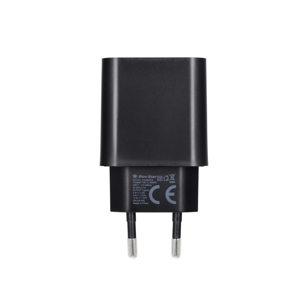 BLUE STAR travel charger Type C PD QC4.0 3A 25W TFB-TC-25WPD black