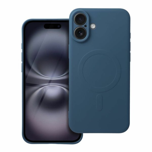 SILICONE MAG COVER case compatible with MagSafe for IPHONE 16 Plus blue