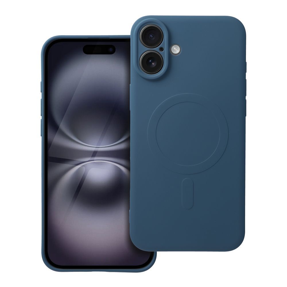 SILICONE MAG COVER case compatible with MagSafe for IPHONE 16 Plus blue