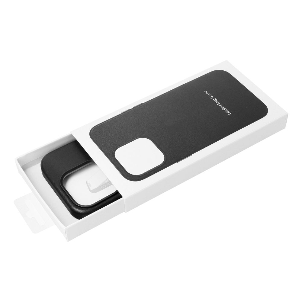 LEATHER MAG COVER case for IPHONE 13 black