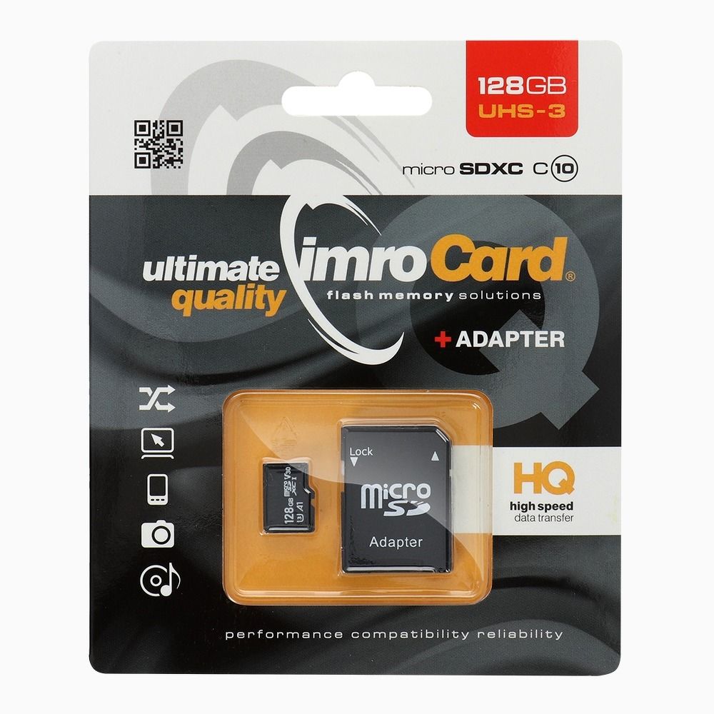 c890143d897ccc566b82c9ac2b30df6e IMRO memory card microSD 128GB 100MB/s class10 UHS 3 4K with adapter SD