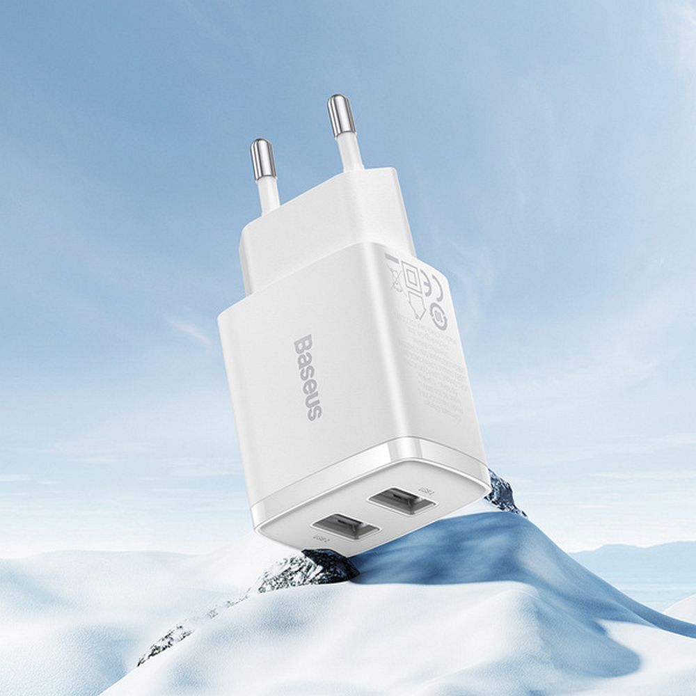 c8d62df17c4ebc42c513cd3b8f9f935b BASEUS wall charger 2 x USB A 2,1A 10,5W CCXJ010202 white