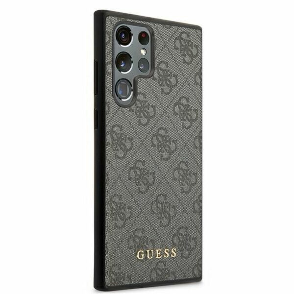 GUESS case for SAMSUNG S22 Ultra GUHCS22LG4GFGR (4G Metal Gold Logo) grey