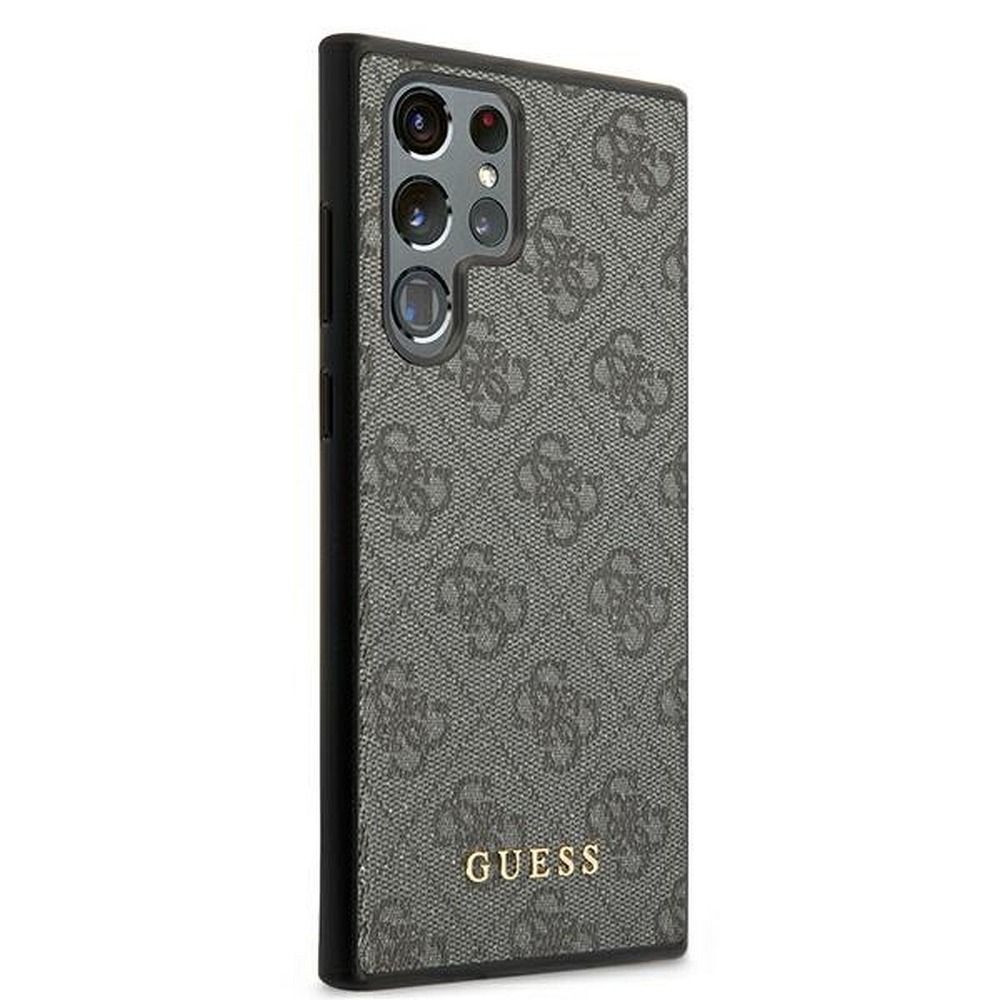GUESS case for SAMSUNG S22 Ultra GUHCS22LG4GFGR (4G Metal Gold Logo) grey