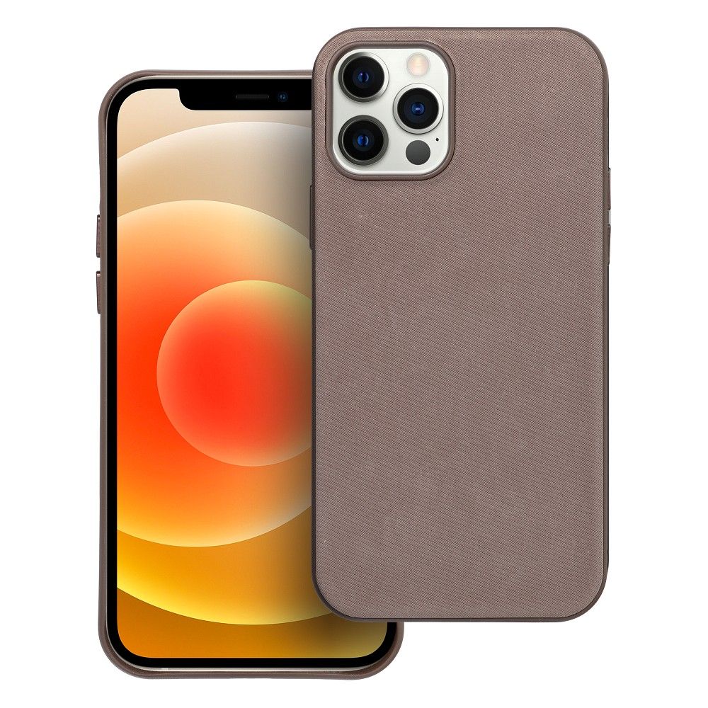 WOVEN MAG COVER case compatible with MagSafe for IPHONE 12 / 12 Pro light brown