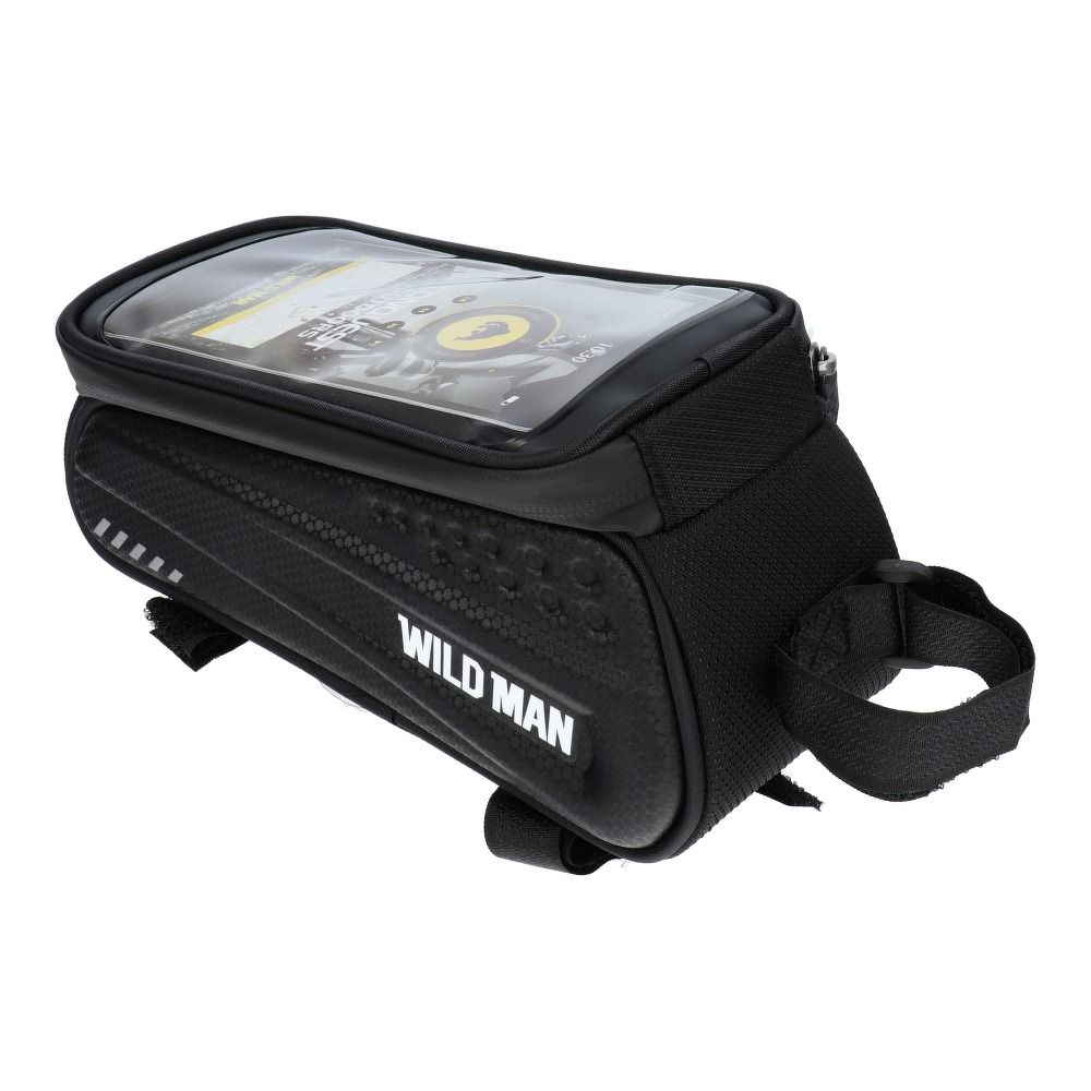 c959388cc6fdb234edb85e85b5857fe8 WILDMAN traveling bag for bicycle frame with zipper ES3 1L ( 4"- 7" ) black
