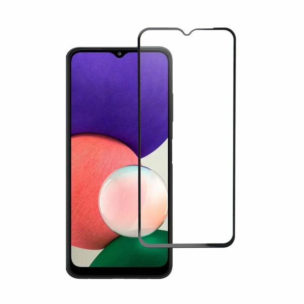Tempered Glass Blue Star - SAMSUNG A22 5G Full Face (full glue with frame/small size) - black Tempered Glass Blue Star