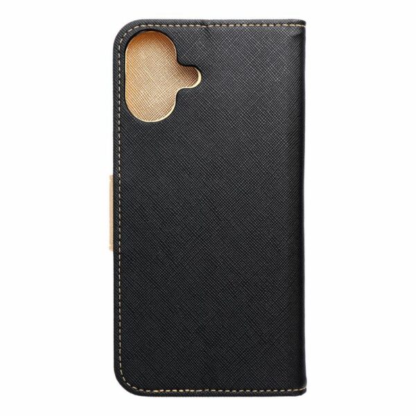 FANCY Book case for IPHONE 16 Plus black / gold