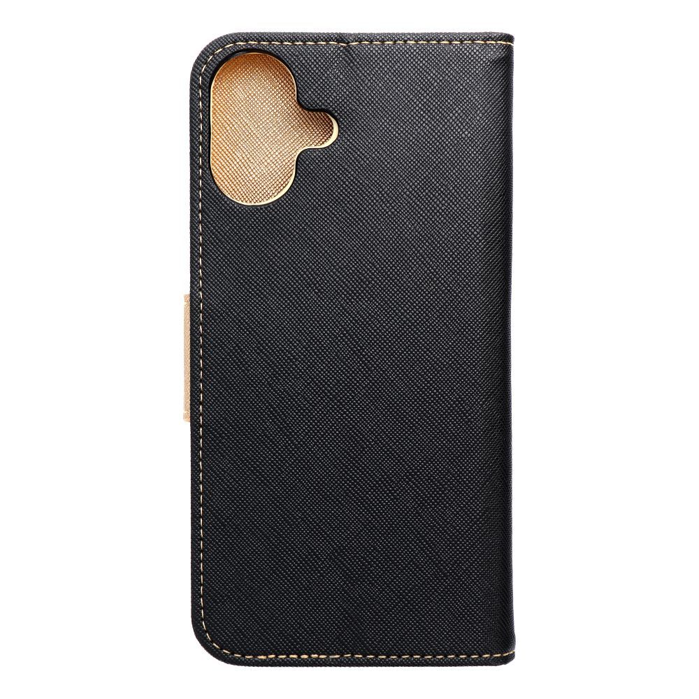 FANCY Book case for IPHONE 16 Plus black / gold